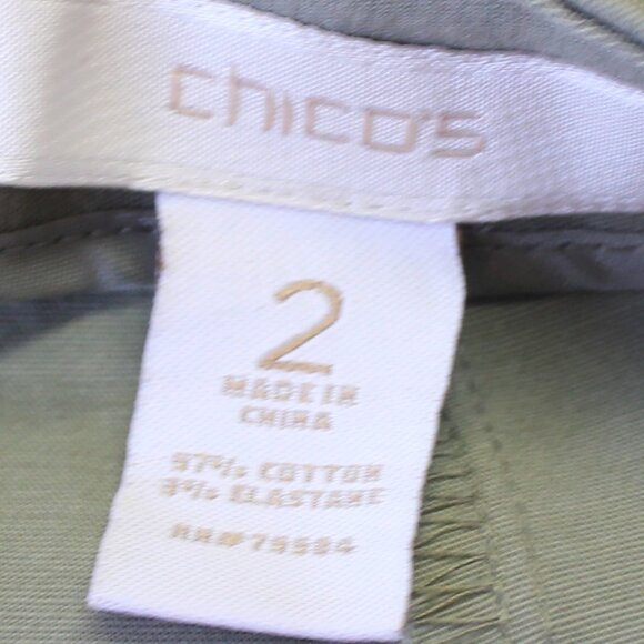#427 Chico's Grey Green Dress Pants Size 2 (12) - Picture 6 of 7